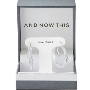 And Now‎ This Clear Crystal Double Hoop Earring NIB